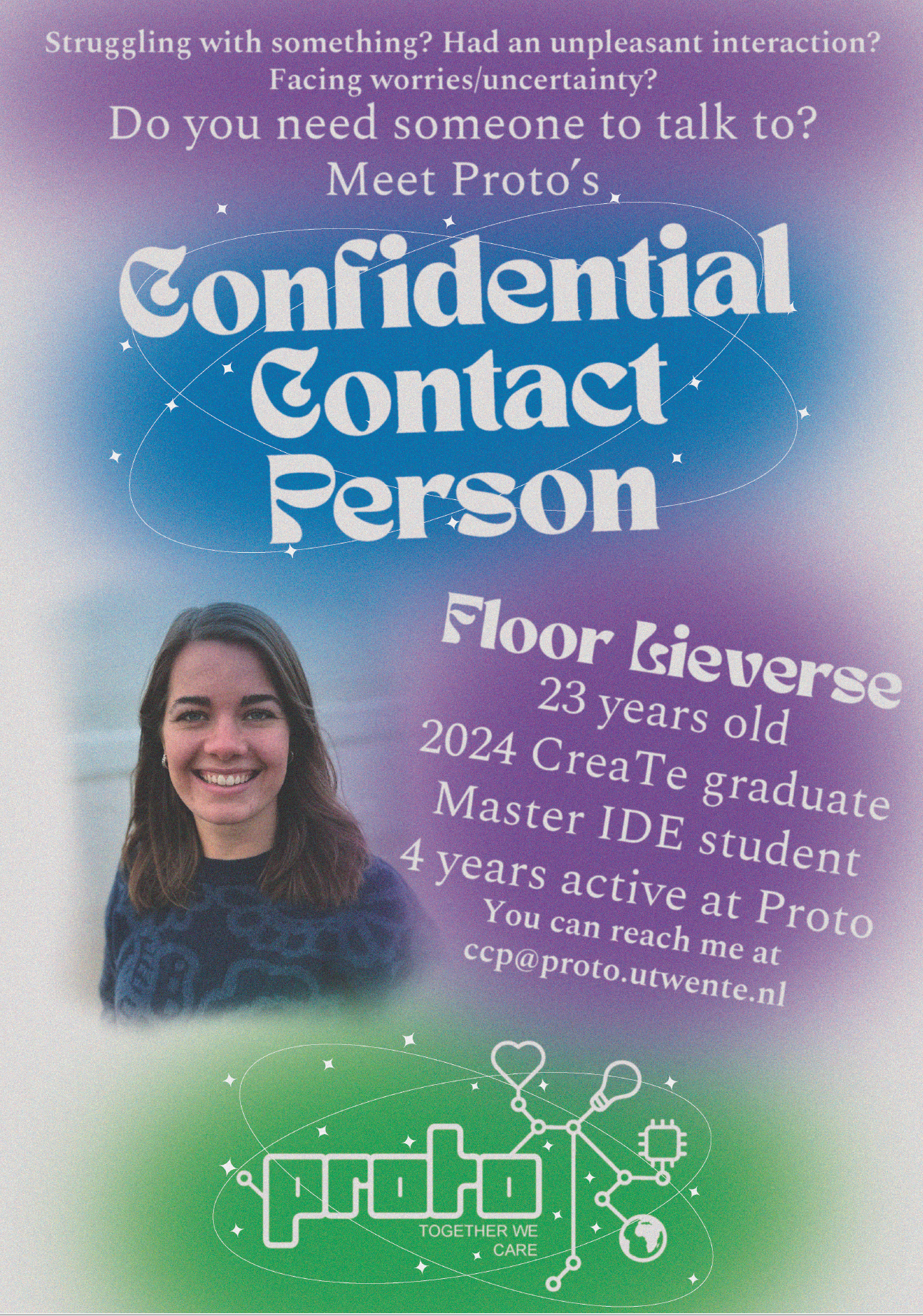 poster to promote the confidential contact person within Proto